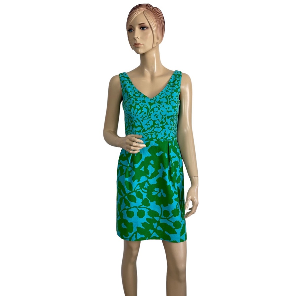 Beth Bowley Women's Sleeveless Dress in Blue And Kelly Green 4
